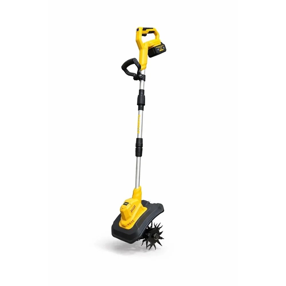 Акумуляторний культиватор DeWalt (48V, 9 Ah, 2 АКБ, з дисплеєм та 4 фрезами): Ефективна обробка ґрунту без дротів!