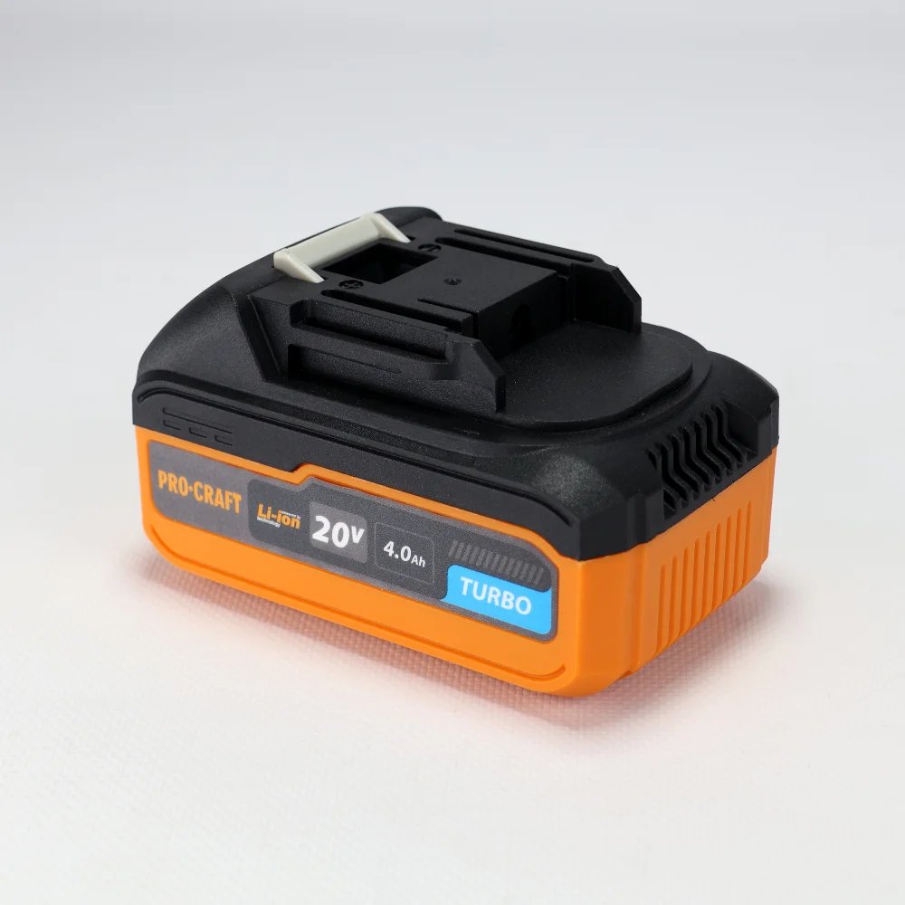 Акумуляторна батарея PRO-CRAFT 20/4 TURBO (20V, 4Ah, посадка Makita): Потужність, витривалість та універсальність зарядки!