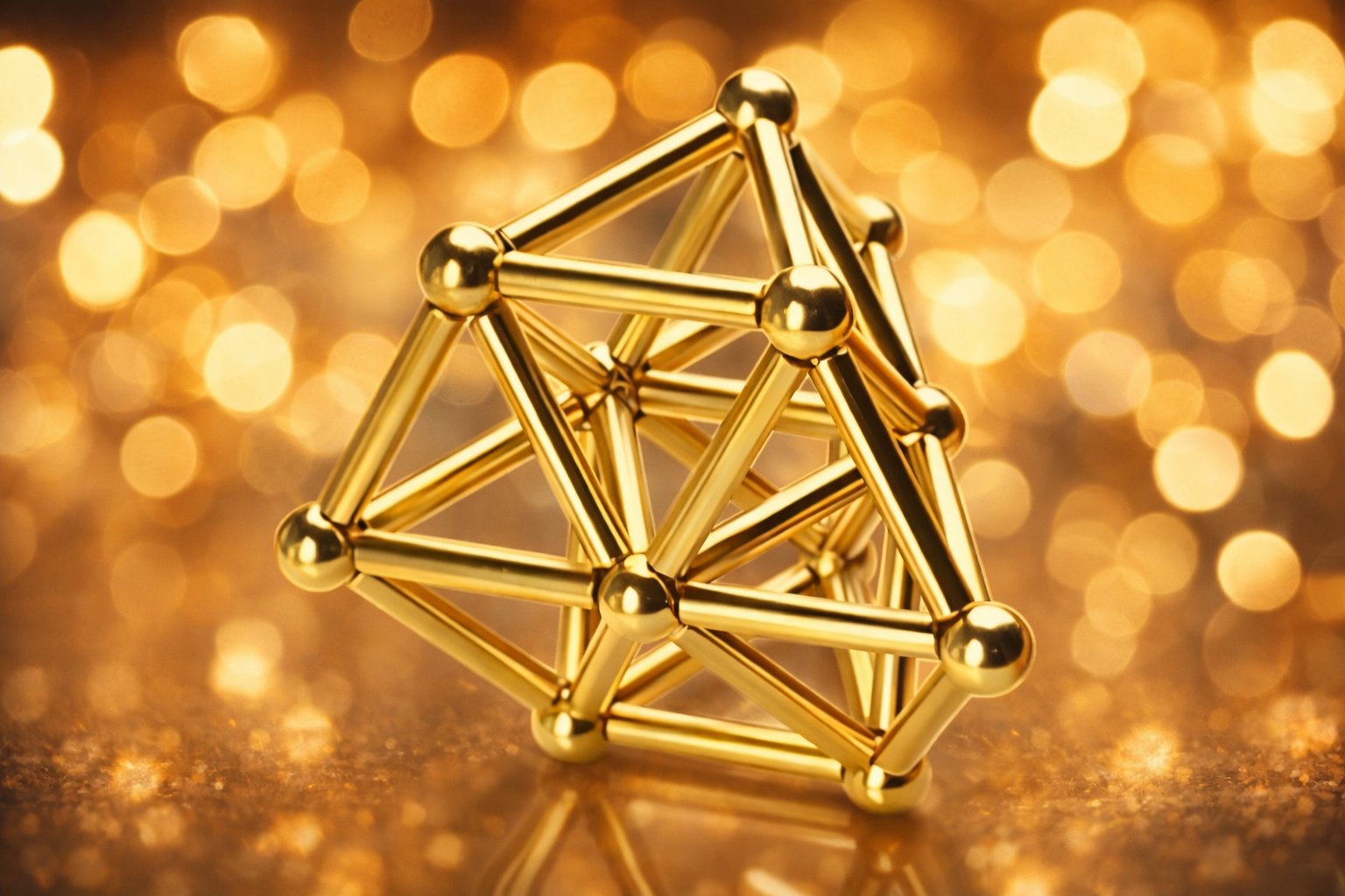 Магнітний конструктор зі стержнів, золотий Neo Cube