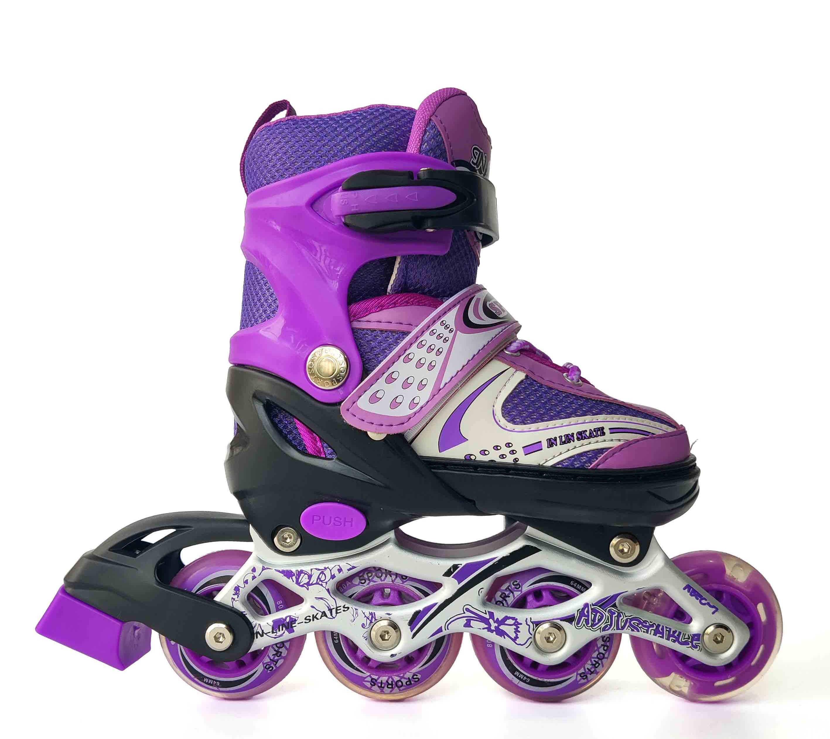 Роликові ковзани розсувні SkateX Happy Joy Led 8101: Яскравий старт у світ фрістайлу,Фіолетові