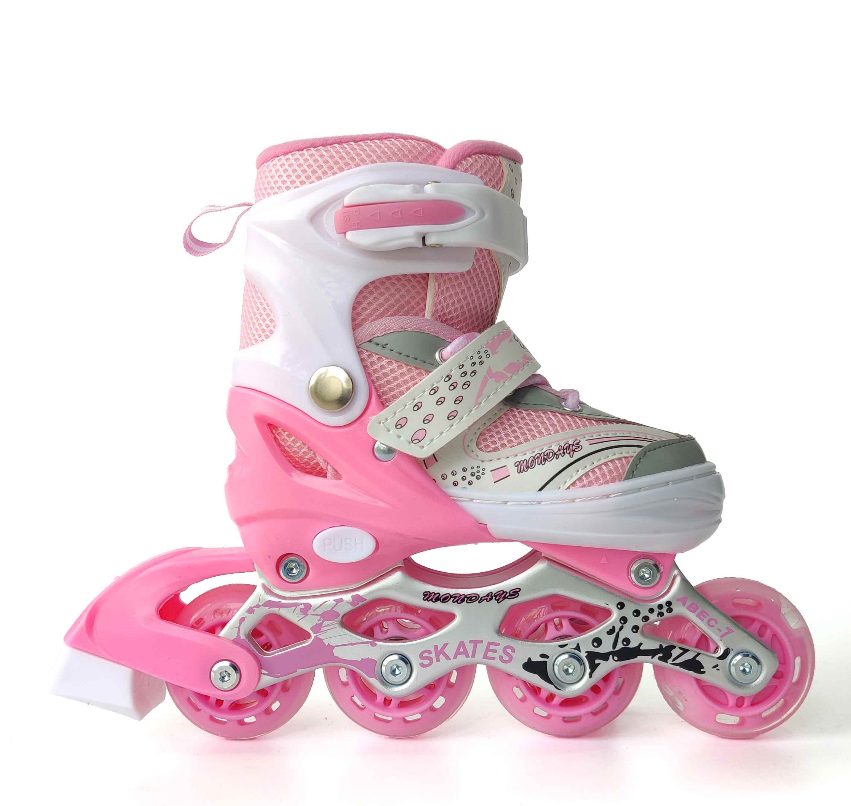 Роликові ковзани розсувні SkateX Happy Joy Led 8101: Яскравий старт у світ фрістайлу,Рожеві
